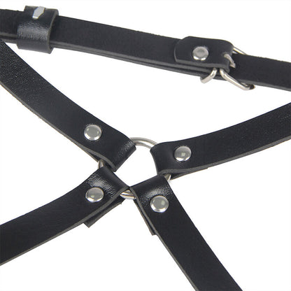 SUBBLIME - ZWART LEDEREN TAILLE- EN BEENHARNAS ONE SIZE