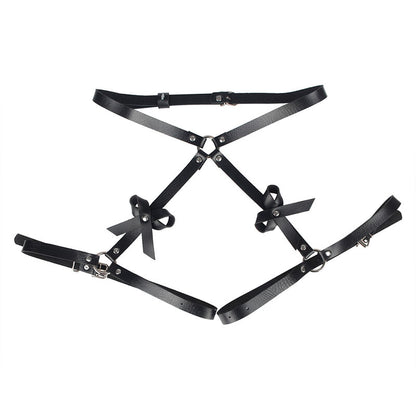 SUBBLIME - ZWART LEDEREN TAILLE- EN BEENHARNAS ONE SIZE