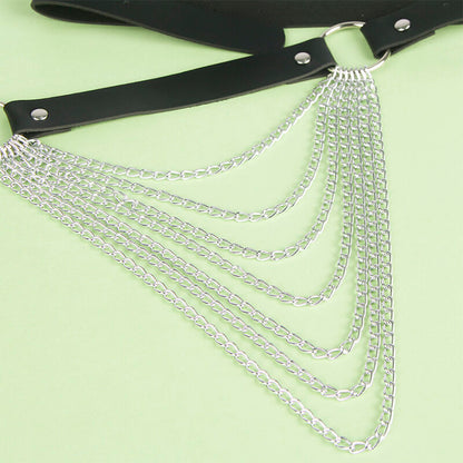 SUBBLIME - ZWART LEREN KETTINGRIEM ONE SIZE