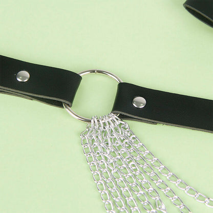 SUBBLIME - ZWART LEREN KETTINGRIEM ONE SIZE