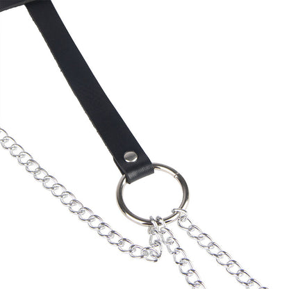 SUBBLIME - ZWART LEREN RINGKETENRIEM ONE SIZE