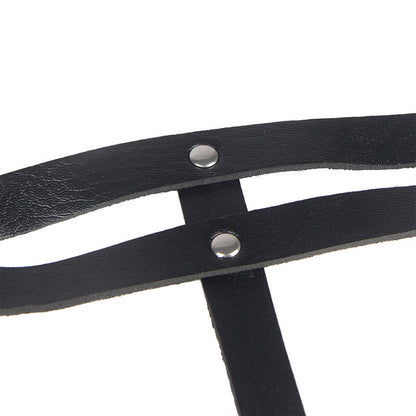 SUBBLIME - ZWART LEREN RINGKETENRIEM ONE SIZE
