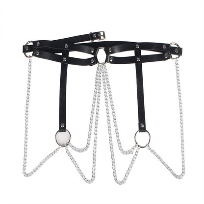 SUBBLIME - ZWART LEREN RINGKETENRIEM ONE SIZE