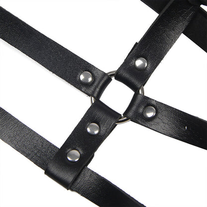 SUBBLIME - ZWART LEREN RINGBORSTHARNAS ONE SIZE