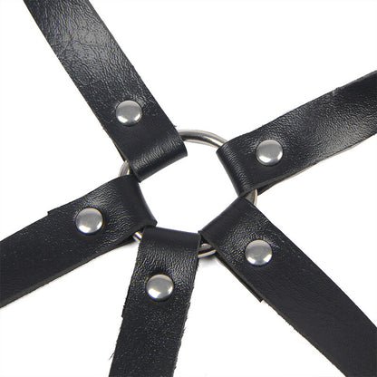 SUBBLIME - ZWART LEREN RINGBORSTHARNAS ONE SIZE