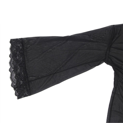 SUBBLIME - TRANSPARANTE STOFFEN JAS MET ZWART KANTEN DETAIL L/XL