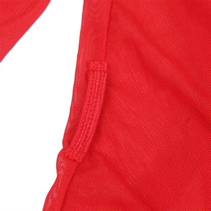 SUBBLIME - TRANSPARANTE STOFFEN JAS MET ROOD KANT DETAIL S/M