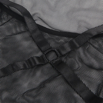 SUBBLIME - TRANSPARANTE HALTERHALS ZWARTE JURK S/M