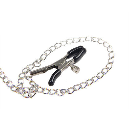 SUBBLIME – Bondage Leather Strap Breast Clamps – Black | One Size