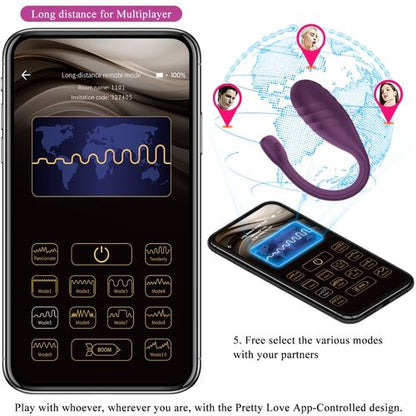 PRETTY LOVE -  app-gestuurd vibrator paars