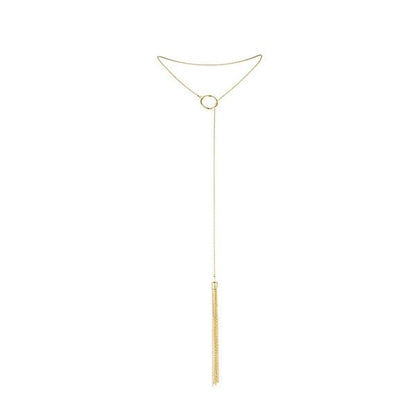 BIJOUX - PRACHTIGE METALEN KETTING MET GOUDEN FRANJES