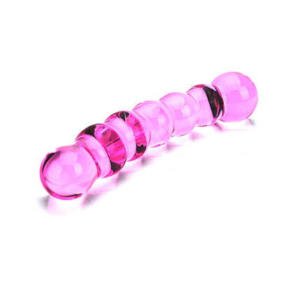 geribbelde glazen dildo