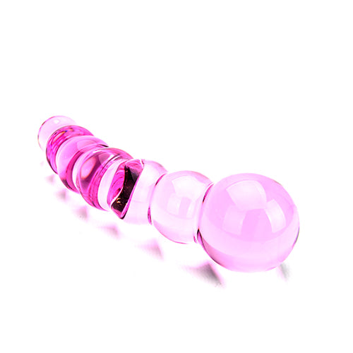 geribbelde glazen dildo