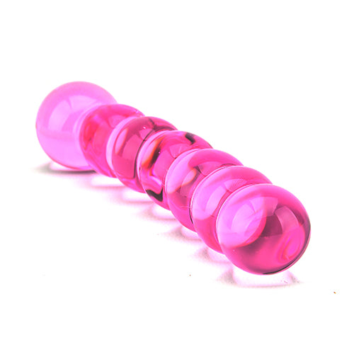 geribbelde glazen dildo