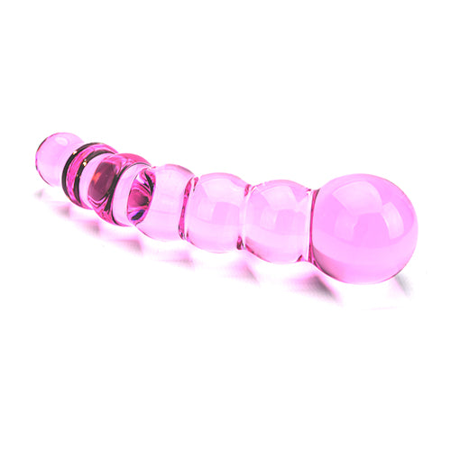 geribbelde glazen dildo